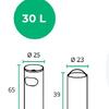 Cenicero Papelera de Exterior de Acero Inox Cepillado 30L